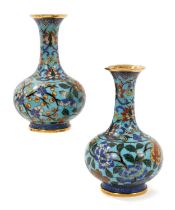 Pair of antique Chinese cloisonné vases