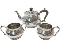 1930s silver three piece tea set