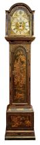 18th century black lacquered longcase clock