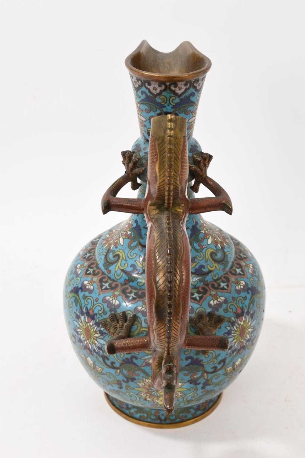 Chinese cloisonné ewer, 19th century, with dragon handle - Image 4 of 8