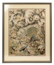 19th century Chinese silk embroidery of birds