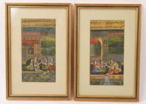 Pair of 19th century Indian gouache illuminations