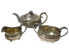 George III silver three piece teaset