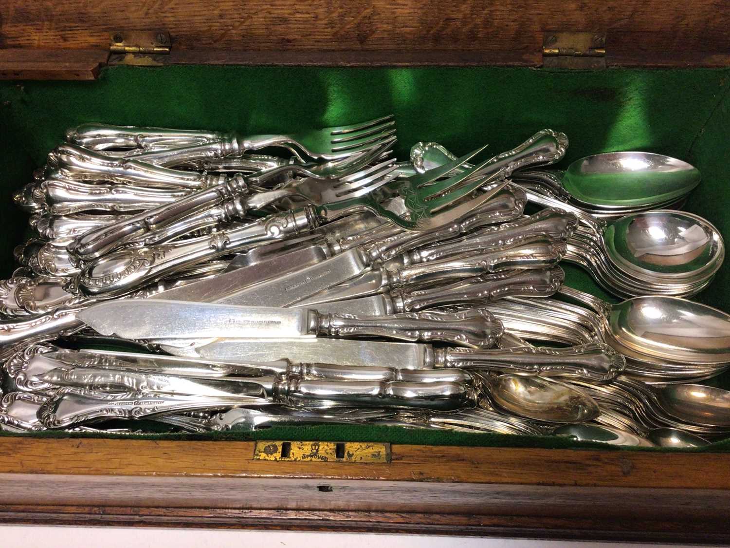 Canteen of Mappin & Webb silver plated cutlery housed in a 19th century cutlery box - Image 2 of 3