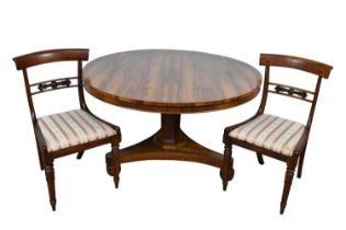 Set of six William IV rosewood bar back dining chairs