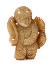 Chinese carved jade figure of a boy