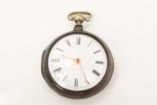 George III silver pair-cased pocket watch by Chas. Osborne, London