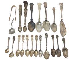 Group of miscellaneous silver and white metal flatware