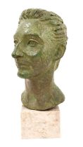 Eric Winters (1921-1968): Bronze head of his friend the artist Mary Millar Watt (1924-2023), signed