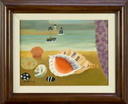 *Mary Fedden (1915-2012) oil on canvas - Whitby Harbour, signed and dated '03, 29cm x 39cm, titled a