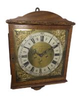 1930s Georgian-style chiming wall clock retailed by Chambers, Colchester with gilt and silvered dial