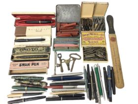 Collection of vintage pens and other stationery