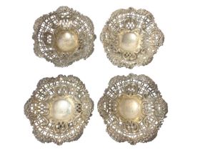 Set of four Victorian silver bonbon dishes (London 1896)