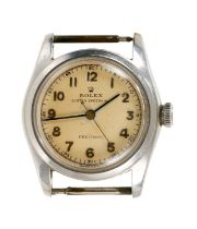 1940s Rolex Oyster Speedking Precision stainless steel wristwatch, numbered 630385 and 5056