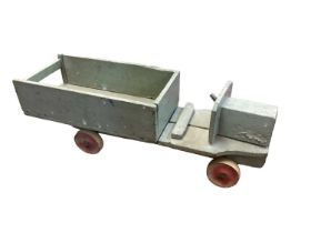 Homemade toy lorry, c1920, painted green