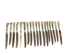 Group of 18 miscellaneous silver handled dinner knives