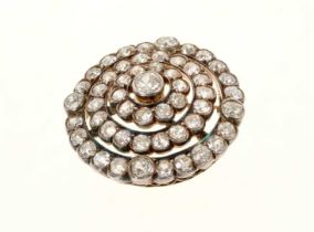 Victorian diamond target brooch