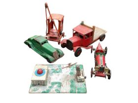 Collection of vintage tinplate toys