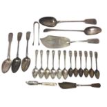 Selection of miscellaneous Georgian, Victorian and later silver flatware