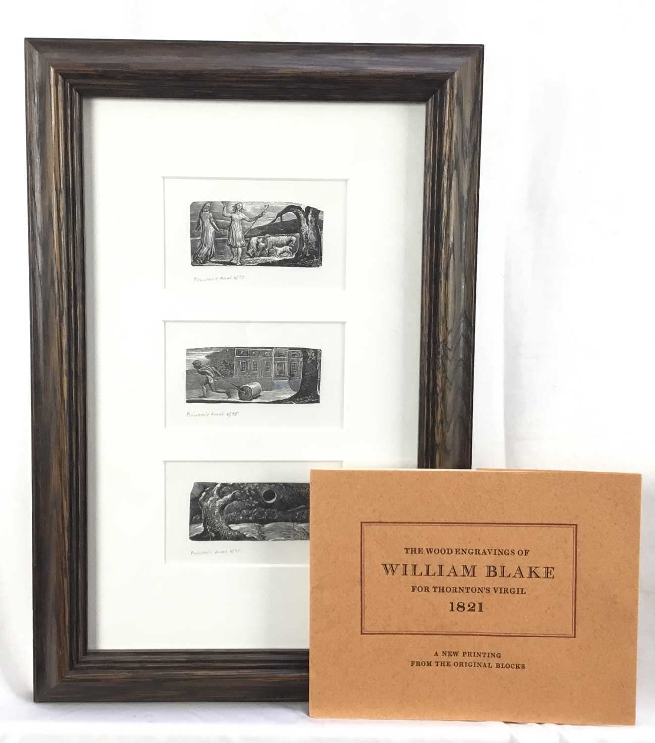 The Wood Engravings of William Blake - A Prospectus, 1977, together with one loose woodblock and thr