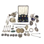 Selection of miscellaneous English and Continental silver and white metal