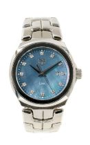 Ladies Tag Heuer Link stainless steel wristwatch, reference WBC1313, with blue mother of pearl dial