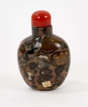 Chinese Qing pudding stone snuff bottle and stopper