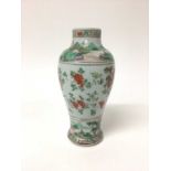 Chinese famille verte baluster shaped vase