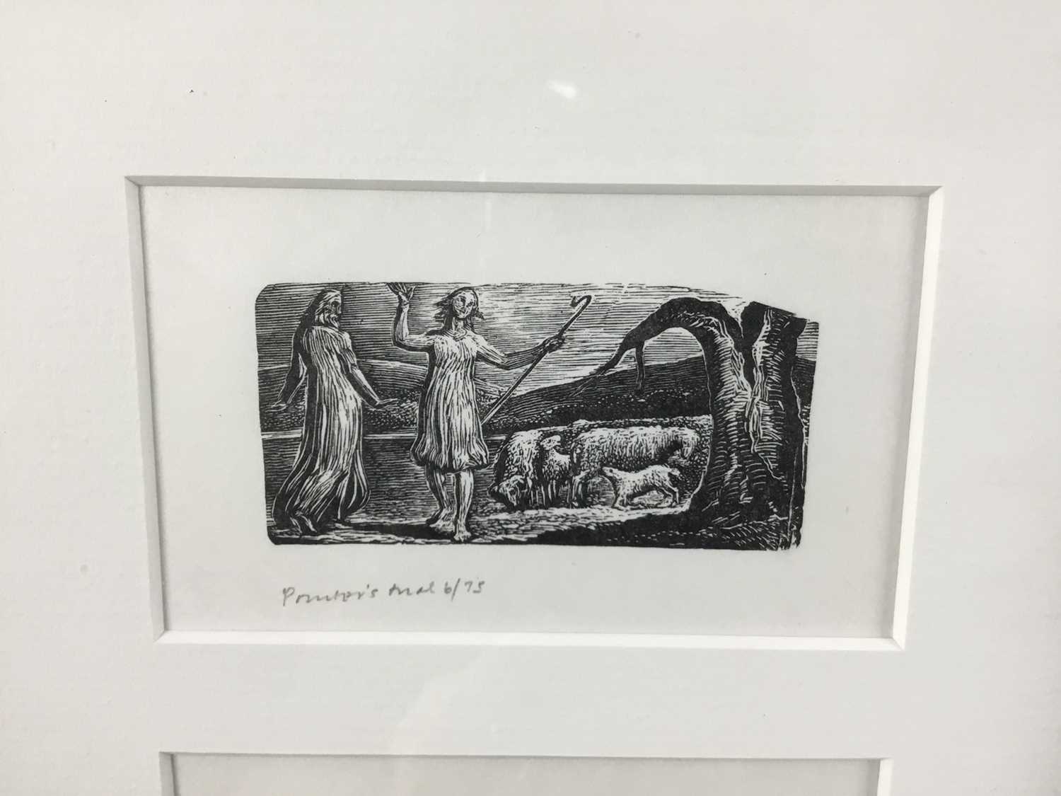 The Wood Engravings of William Blake - A Prospectus, 1977, together with one loose woodblock and thr - Image 4 of 10