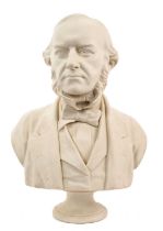 19th century parian ware bust of Gladstone after Wyon