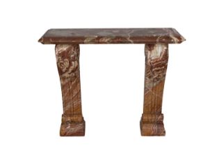 Impressive rococo variegated marble pier table