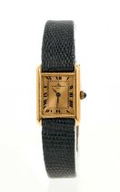 Baume & Mercier ladies 18ct gold cased tank wristwatch in case