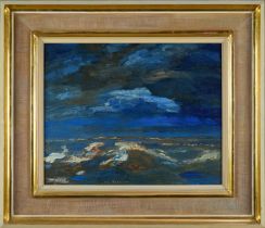 Albert Houthuessen (1903-1973), acrylic on board, seascape