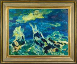 Albert Houthuessen (1903-1973), acrylic on canvas, acrylic on board, large landscape