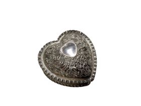 Late 19th/early 20th century American silver heart shaped trinket box