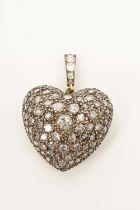 Victorian style diamond heart pendant