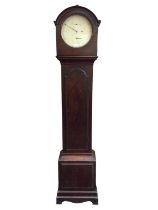 19th century regulator long case clock in mahogany case.