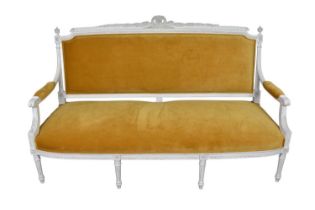 19th century French white painted settee