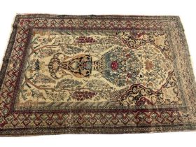 Early 20th century Kashan rug and a Turkish prayer rug