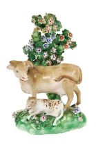 Derby group of a cow and a calf, c. 1800