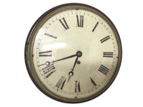 19th century mahogany wall dial clock with fusee movement