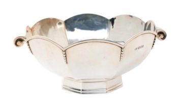 Art Deco silver octagonal fruit bowl by Mappin & Webb