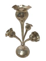 Art Nouveau style silver épergne with four flower trumpets