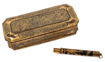 18th/19th century Japanese gilt metal pen box