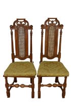 Pair of William and Mary fruitwood and elm side chairs