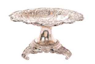 Late Victorian silver pedestal dish