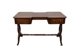 Unusual Regency yewwood library table