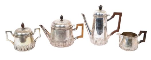 Late 19th/early 20th century Portuguese silver four piece tea and coffee set