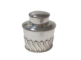 Late Victorian silver tea caddy