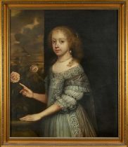Manner of Sir Peter Lely (1618-1680) oil on canvas - Portrait of a Noblewoman, 75cm x 64cm, in gilt